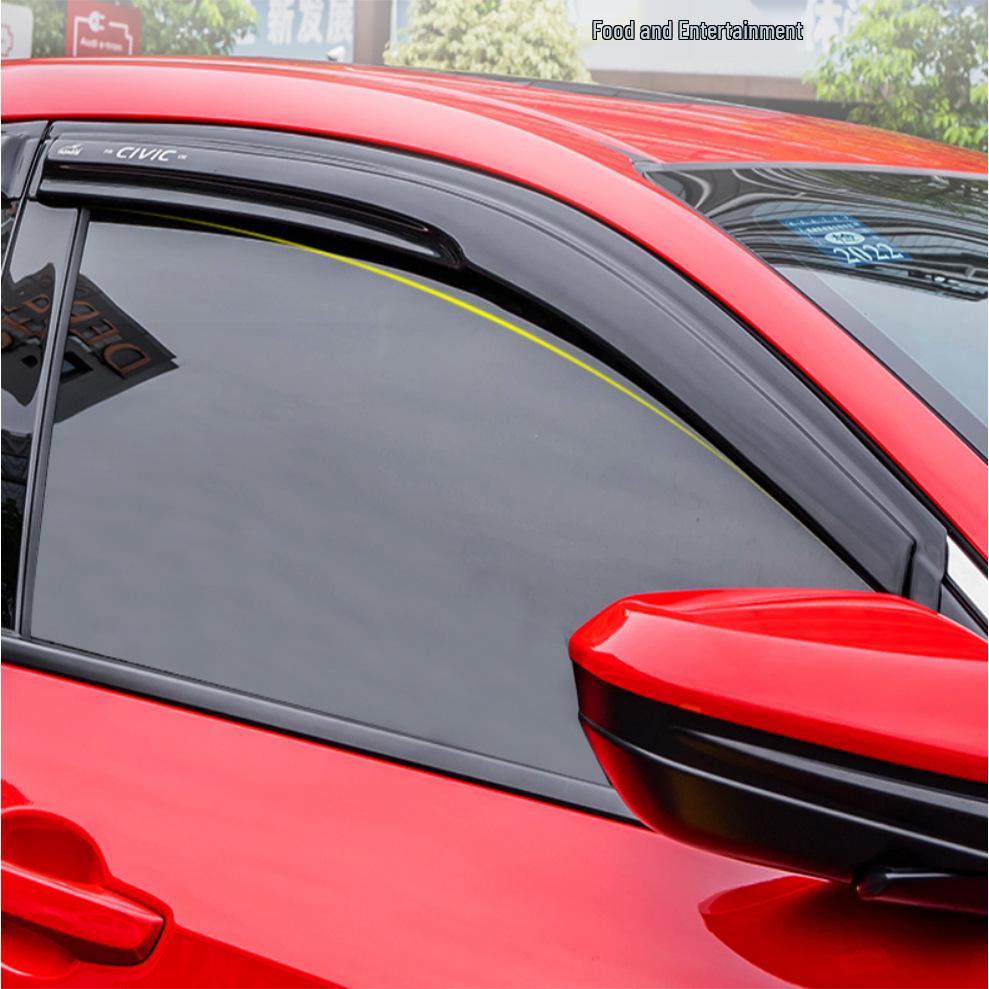 Honda Civic Rain Guards: Fits Hatchback & Sedan - Window Eyebrows & Deflectors
