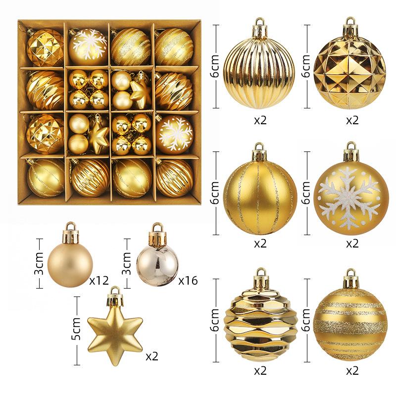 Christmas Decorations 44 Sets Electroplating Painted Balls New Christmas Balls Christmas Tree Pendants Christmas Balls
