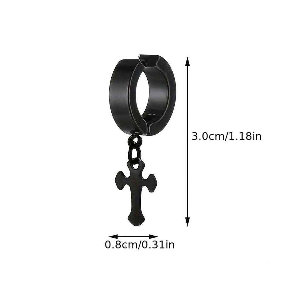 Gift Accessories Steel Cross Earrings No Ear Hole Punk Men Earrings Steel Ear Bone Clip  Travel