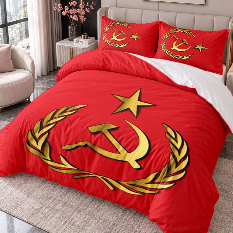 Soviet Union 3Pcs Bedding Set Duvet Cover With Two Pillowcases For Bedroom Home Decoration