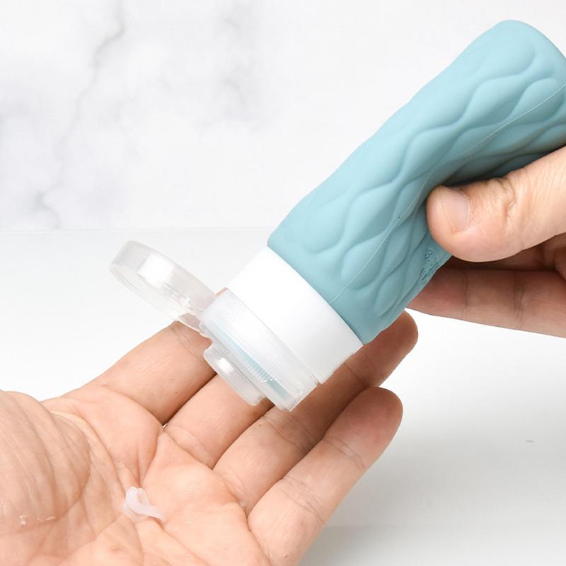 1/4pc 100ml Silicone Refillable Travel Bottles for Toiletries Leak Squeezable for Cosmetic Shampoo Cream Conditioner Lotion Soap