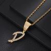 26 English Women'S Letter Pendants Necklace Twist Chain Zircon Letter Pendants Jewelry