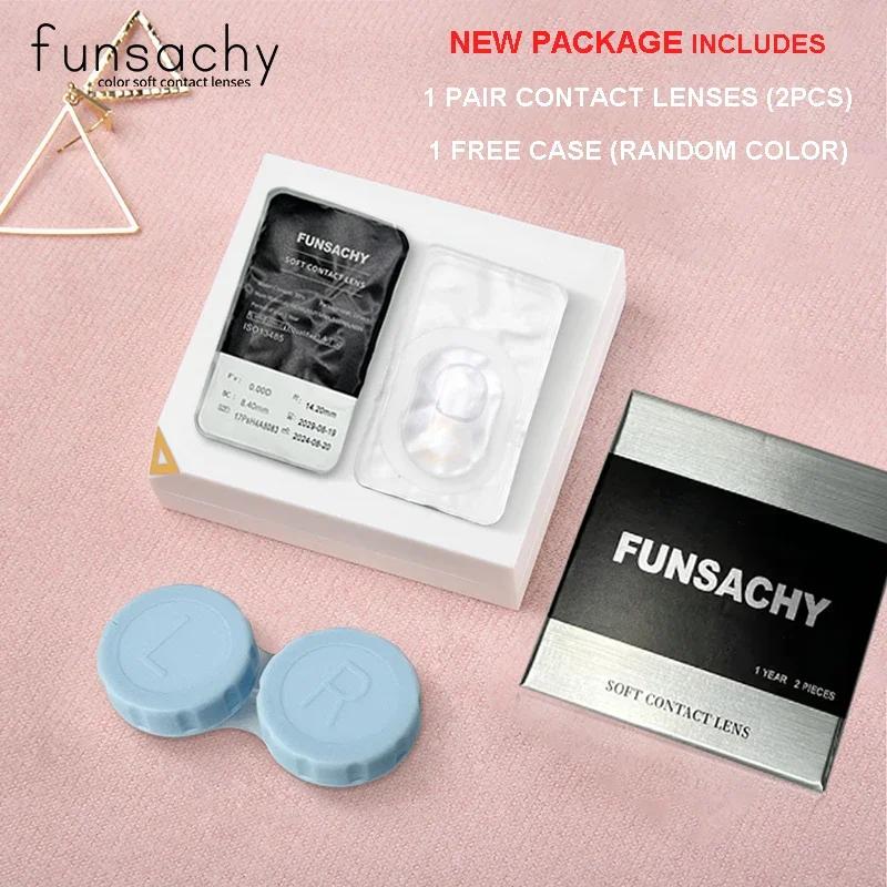 FUNSACHY 1 Pair Brown Colored Contact Lenses for Eyes Cosmetic Pupils Lenses Green Eye Contacts Natural Gray Lenses Y2k Colorcon