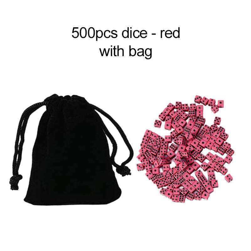 

500pcs Mini Dice 8mm Acrylic 6-sided with bag for Party Leisure and Entertainment Gambling Props Chessboard Game Accessories TMZ