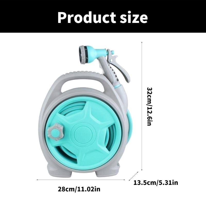 Retractable 50FT Garden Hose Reel Design with Multi Pattern Nozzle for Patios Use Water Hose