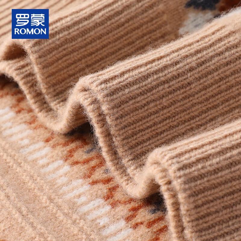 ROMON Men's 100% Pure Wool Half-High Neck Sweater