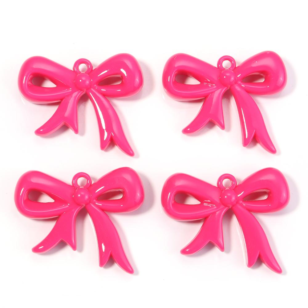 4pcs 49x40mm Bowknot Acrylic Charms Colorful Bow Charms Pendants For Jewelry Making DIY Necklace Phone Key Chain Accessories