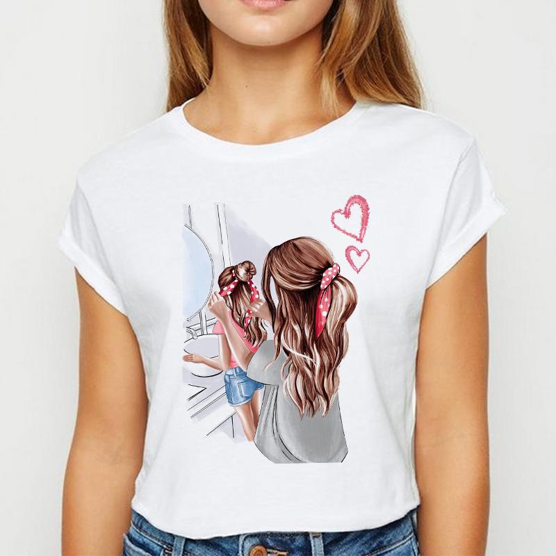 T-Shirts Women 90S Casual Ladies Cute Girls Fashion Clothes Graphic Tshirt Top Elegant Lady Print Leisure Female Tee T-Shirt
