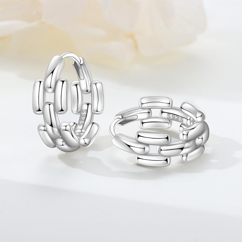 S925 Sterling Silver Minimally Designed Earrings Hoop Earrings Women Jewelry Original Trendy Anniversary Gifts