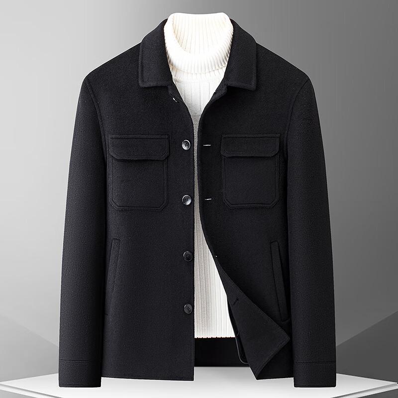 

FAPAI Men s Sheep Wool & Alpaca Blend Short Woolen Coat XL 52