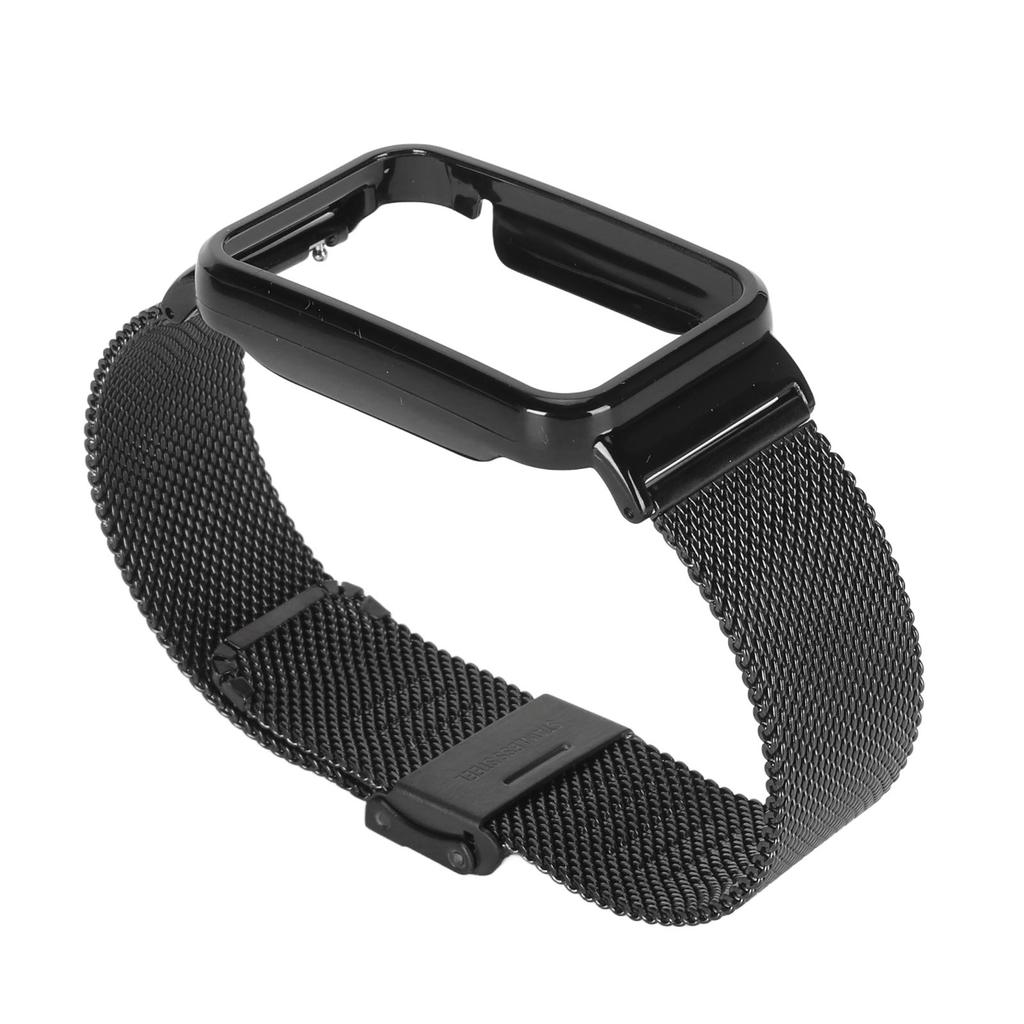 Edelstahl-Netzarmband mit schwarzem Stoßfängergehäuse Ersatzzubehör Passend für Band 7 Pro