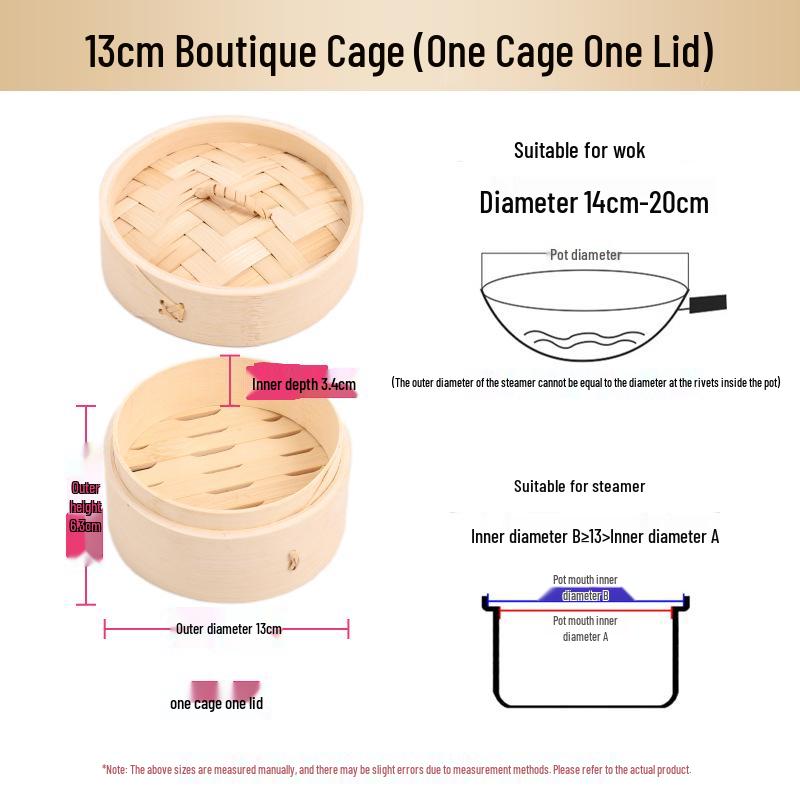 Mini Bamboo Xiao Long Bao Steamer with Steaming Grid for Dumplings