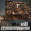 2D Vintage Cowboy Longhorn Skull Western Party Backdrop