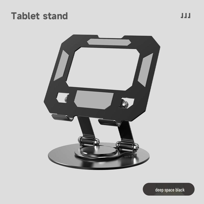 Universal 360° Rotating All-Metal Tablet Stand for Desktop Lifting, Folding, and Live Broadcasting