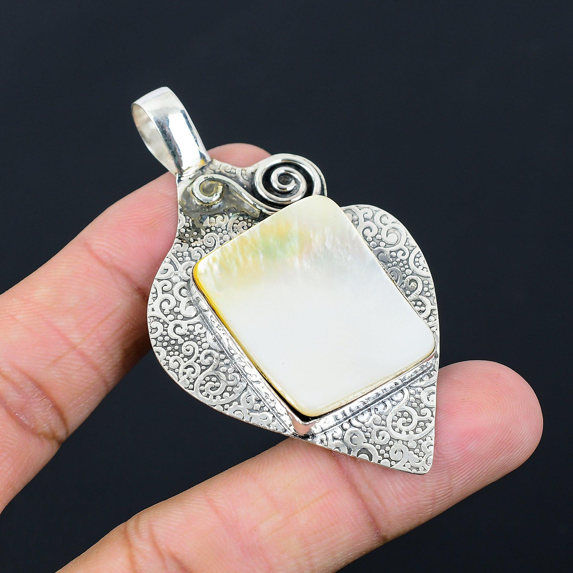 

Daughters Day Deal Mother Of Pearl Stone New Pendant Jewelry 925 Sterling Silver