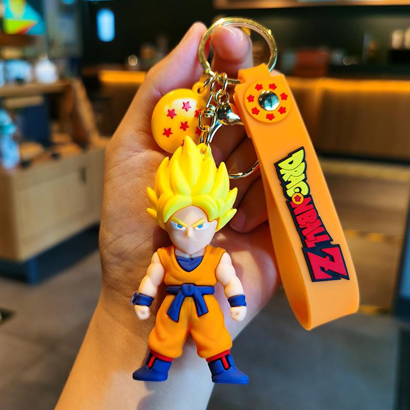 Anime Dragon Ball SonGoku Keychain Jewelry Son Goku Vegeta Piccolo Action Figures for Bag decoration