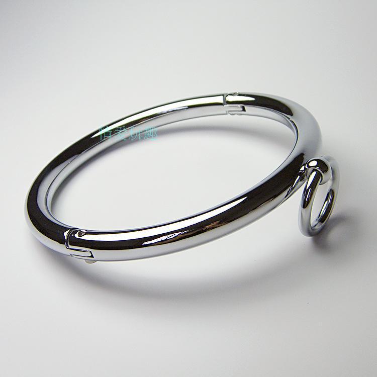 Metal Traction Collar with Nipple Clamps for BDSM Slave Training