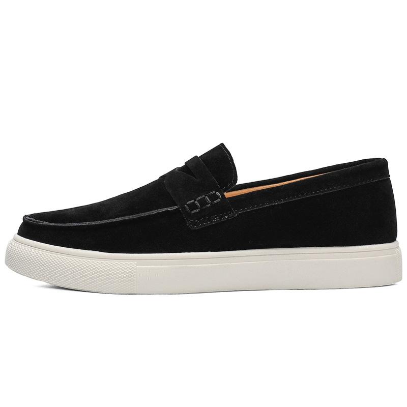 Summer New Suede Men's Board Shoes Are Comfortable and Breathable, One-pedal Loafers, Hand-stitched Thick Soles, Versatile and Casual