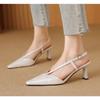 Sandals Women 2025 Women Sexy Low Heel Summer Party Sandalias Concise Style Pointed Toe Sandals for Girls