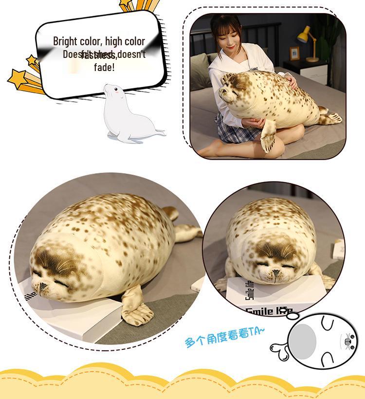 Spotted Seal Plush Toy - Large Marine Life Ragdoll Pillow