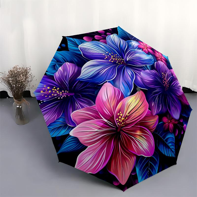1pc Colorful Floral MandalaUmbrella with Plastic Handle,Suitable for All Seasons Home Travel Outdoor UmbrellaB1730