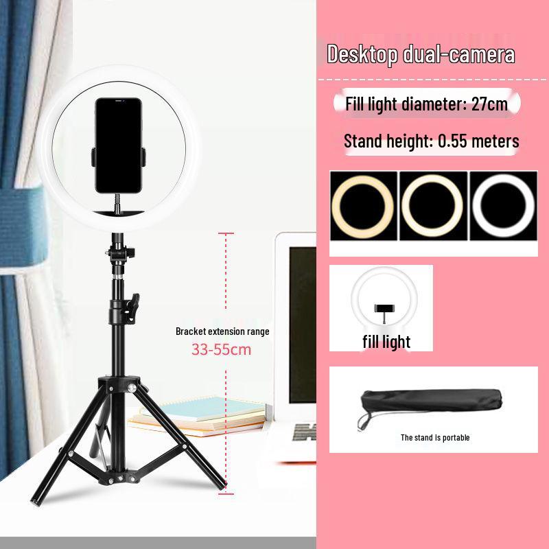 Live Streaming Phone Stand with HD Fill Light and Multifunctional Tripod