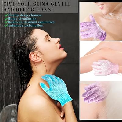 20 pièces Gants de douche, 100% Nylon Gants exfoliants double face, Adaptés pour la beauté, l'hydrothérapie, le massage, Beige clair, Douche, Accessoires pour gommage corporel