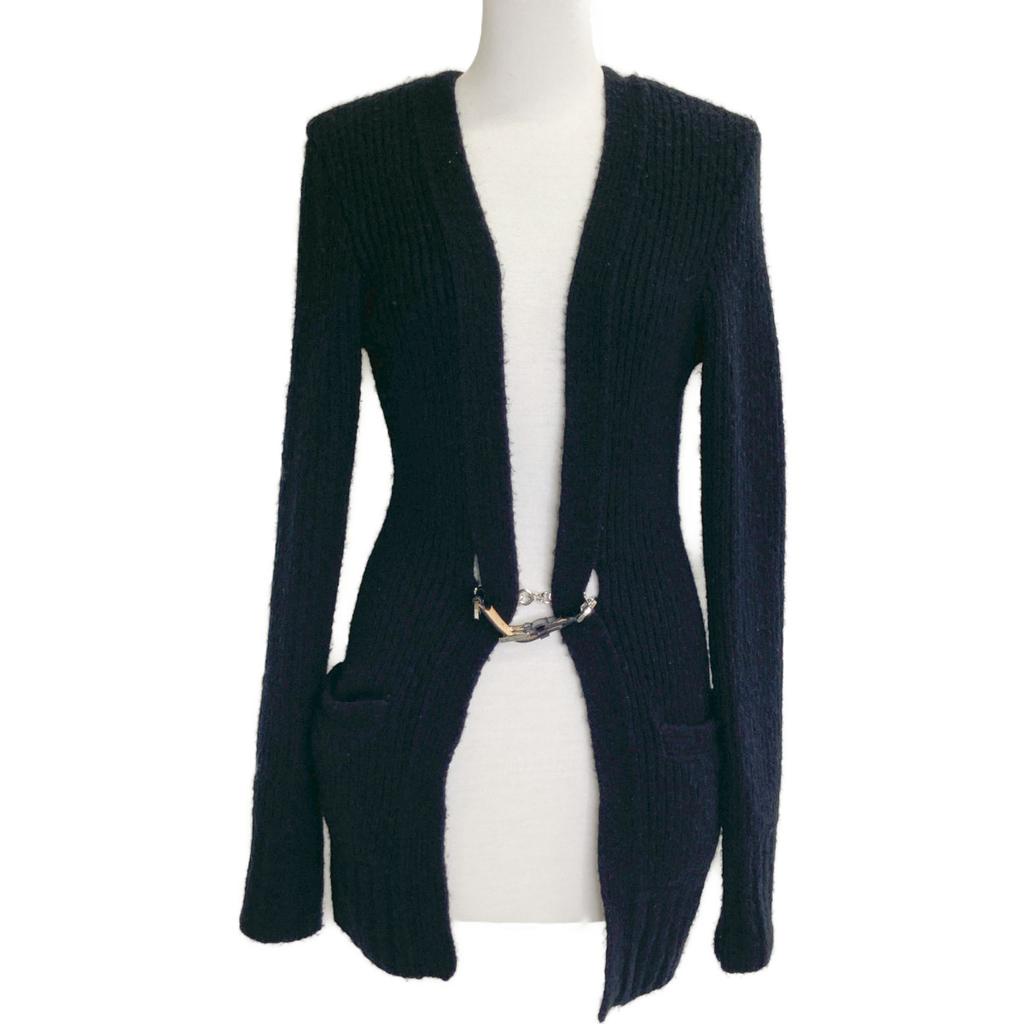 FETICO [23AW] FTC234-0704 WOOL CASHMERE KNIT CARDIGAN Wool cashmere knit tops 1 blackUsed