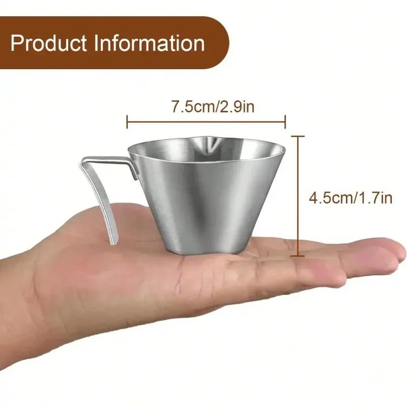 1 pièce Tasse à mesurer à café en acier inoxydable pour aliments, Tasse d'extraction pour expresso avec graduation, Accessoires pour expresso Accessoires de café