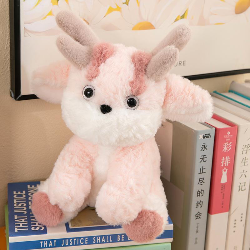 

Популярная маленькая розовая кукла-дракон, плюшевая игрушка-динозавр, талисман года дракона, декоративная подушка, кукла интернет-знаменитости, подарок на день рождения 33cm【0.3kh】