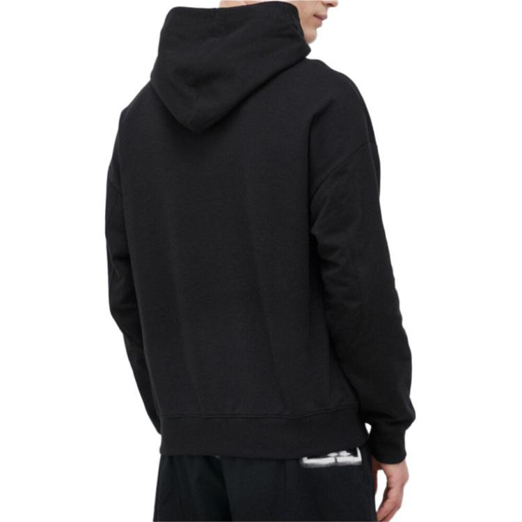 Calvin Klein Hooded Pullover Solid Color Letter Print Long Sleeve Sweatshirt Men sweatshirt Black 000NM2416E-UB1