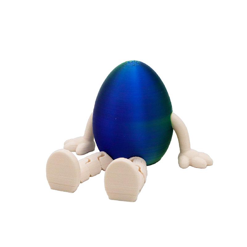 Cartoon Easter Bunny Easter Egg 3D Printed Toy Movable Rabbit Ornament Portable Home Decoration Creative Easter Egg Gifts
