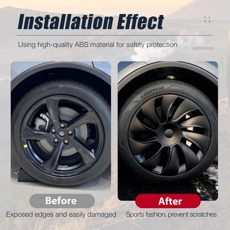 4PCS Wheel Cap for Tesla Model Y Juniper 19 Inch Crossflow Hubcap Performance Replacement Full Rim Cover Accessories 2025 2026
