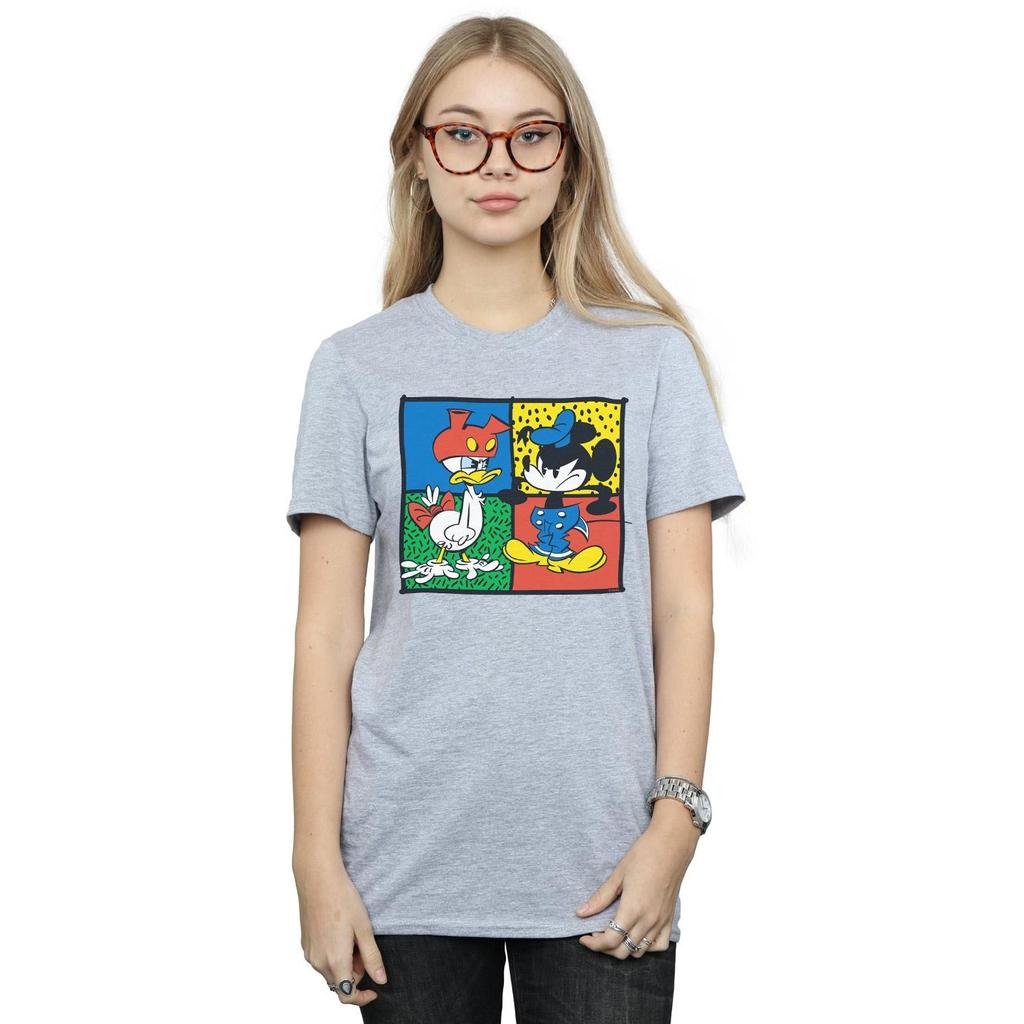 Disney Womens/Ladies Mickey Mouse Donald Clothes Swap Cotton Boyfriend T-Shirt