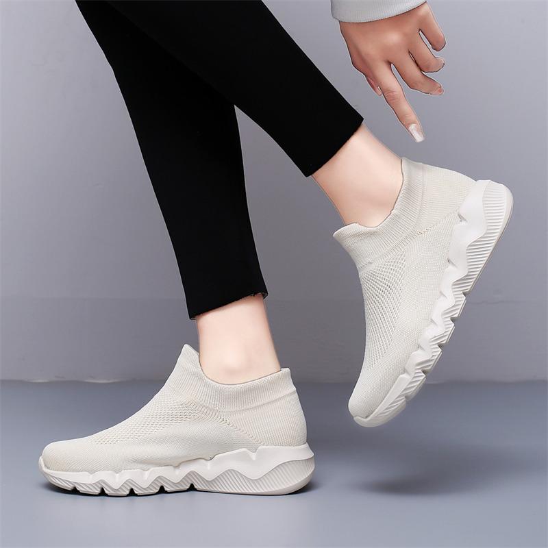Red Knit Men's Sock Shoes Slip-on Lightweight Casual Sneakers Unisex Big Size 48 Non-slip Comfortable Sport Shoes Women Sneakers