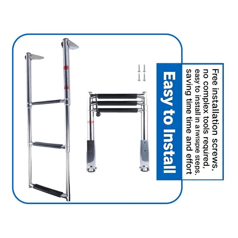 Quick Installation Telescopic Ladder Offering Stainless Steel Construction And Anti Slip Features For Marine Boarding And Swimming Use
