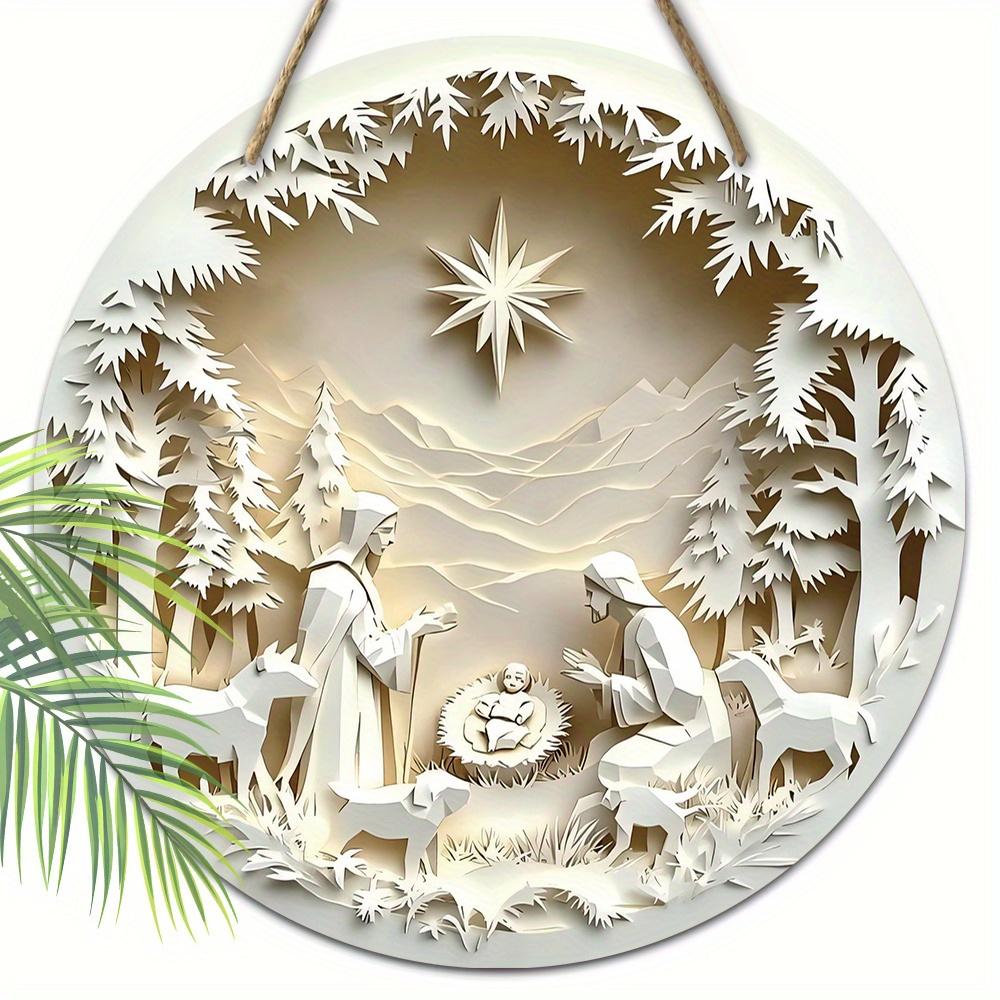 

5 шт. легко подвешиваемых деревянных рождественских знаков - универсальный 2D-иллюзионный декор для дома и сада, идеальная идея для подарка 5pcs