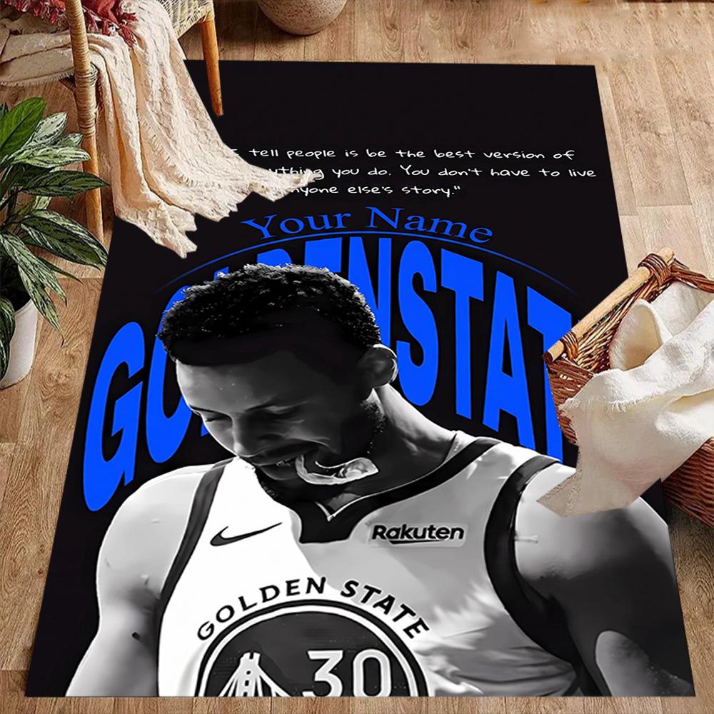 Steph Curry Action Customize Text Carpet Perfect for Bedrooms Outdoor Living Rooms Playrooms Antislip Carpet Decorate Offices