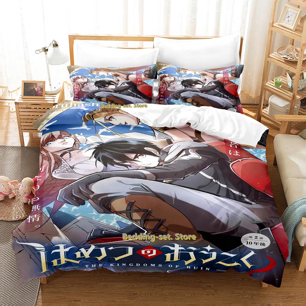 The Kingdoms of Ruin Beding Set Carton Anime Thre-piece Set Adult People Kid Bedrom Thre-piece Suits 3D Kawai Colcha De Vera