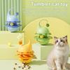 Interactive Tumbler Cat Toy Funny Puzzle Cat Food Dispenser with Fluffy Ball