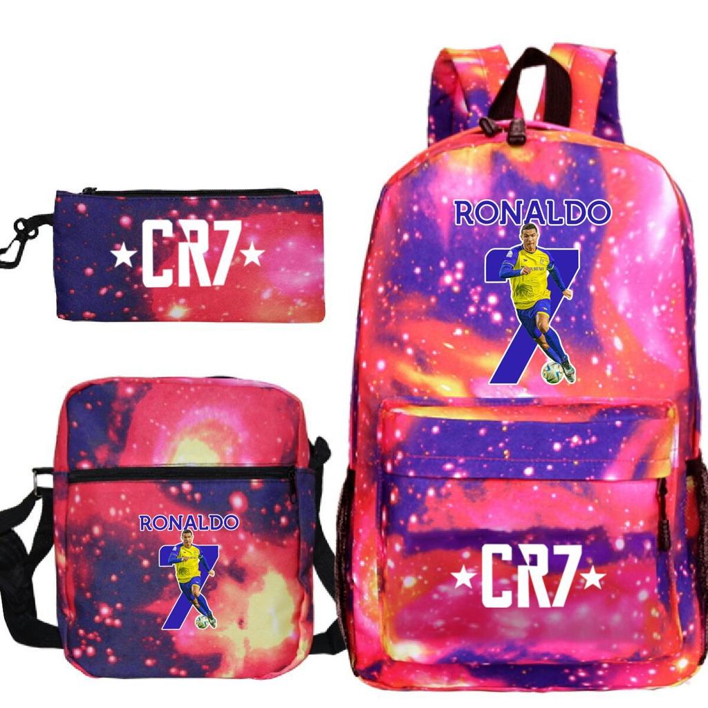 Cartable grande capacité avec bandoulière; set de trousse à crayons trois pièces pour étudiant