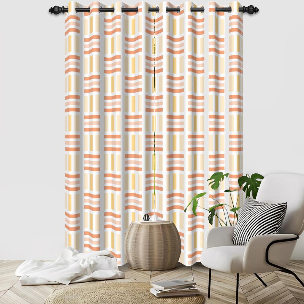 2Pcs Modern 100% Blackout Curtains Uv Protection Heat-Resistant Light-Blocking Drapes Living Room Bedroom Hotel Window Curtains