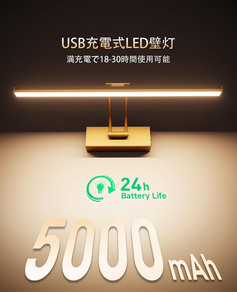 YITGOG Wall-Mounted Rechargeable Picture Light, Wireless Wall Light with Remote Control, USB Rechargeable Magnetic Picture Light (Dimmable, 3 Colors