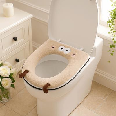 Cute Cartoon Toilet Seat Cushion Soft Warm Toilet Pad Zipper Design Thick Toilet Seat Cover Home Toilet