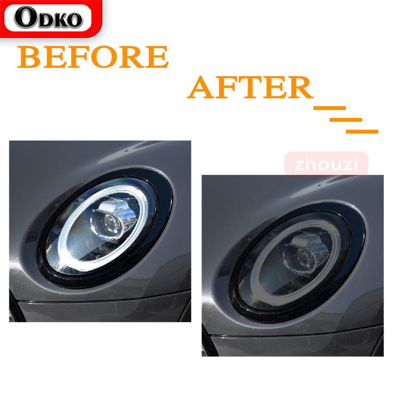 2 Pcs For MINI Clubman F54 JCW Cooper S Car Headlight Tint Black Protective Film Protection Transparent TPU Sticker Accessories