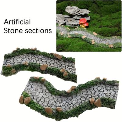 Artificial Stone Paths, Fairy Garden Paths, Resin Art Decorations, Micro Landscapes, Flower Pot Miniature Landscaping, DIY