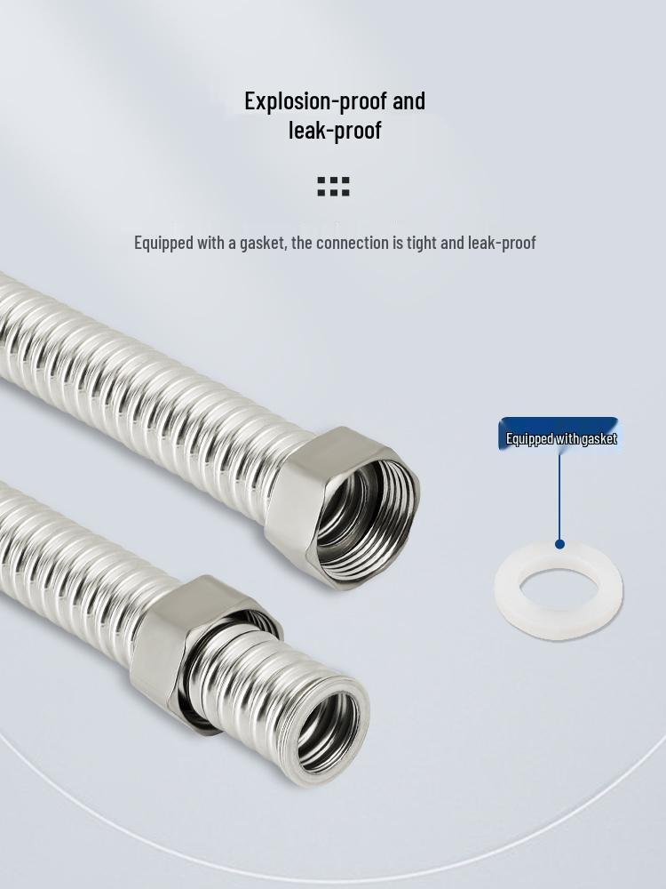Stainless Steel Explosion-Proof Corrugated Water Inlet Hose for Heaters and Toilets