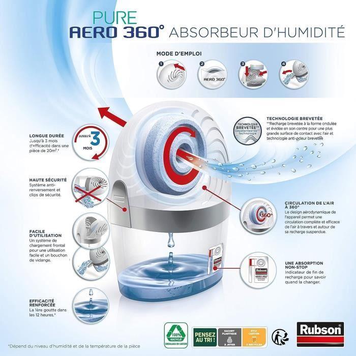 Recharges anti-humidité - Rubson - AÉRO 360° - 6 recharges - Technologie brevetée - Neutres