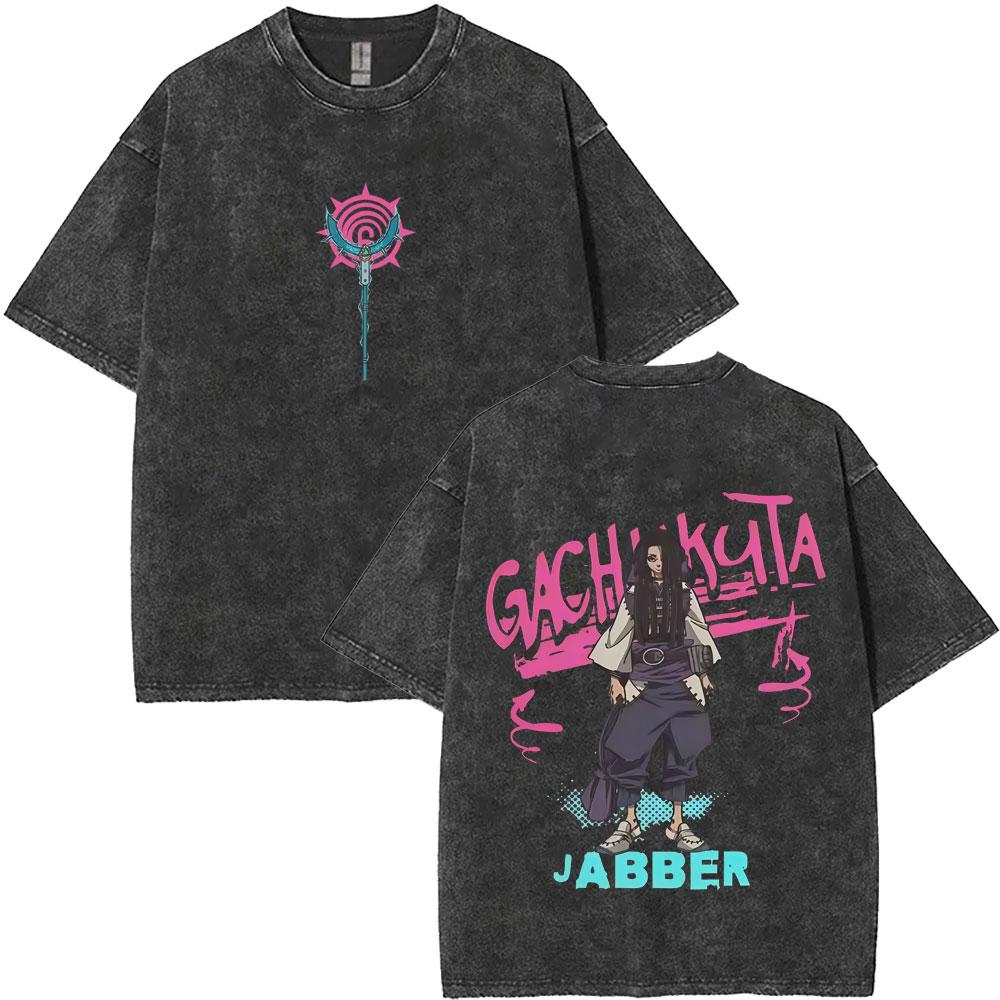 Anime Gachiakuta Riyo Vintage Washed T Shirts Men Women Manga Retro Oversized Short Sleeve Tshirt Male Fashion Trend Streetwear