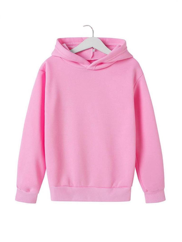 Bluza z kapturem dla dzieci w jednolitym kolorze - Pusta bluza do sportu i zabawy
